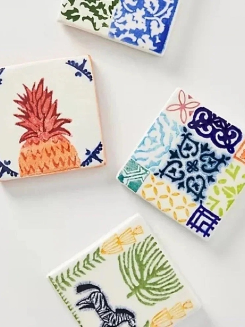 Anthropologie Azulejo Tile Coasters, Set of 4